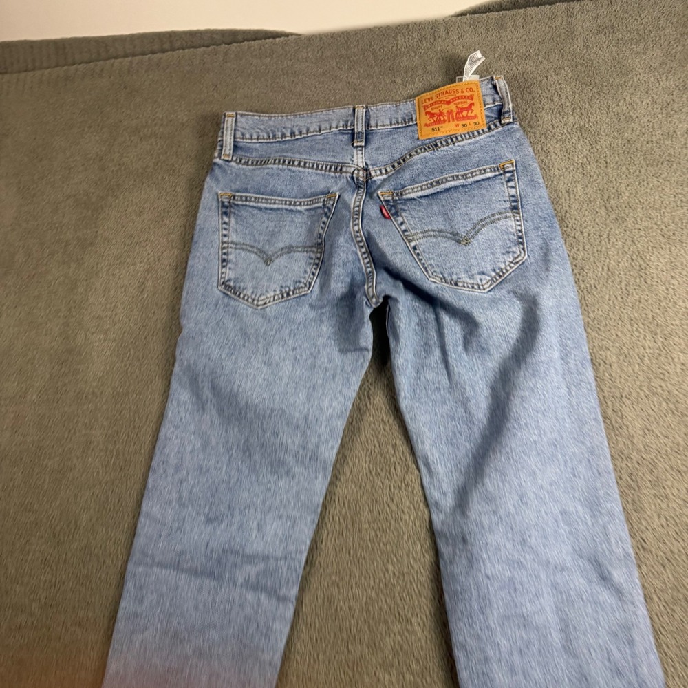 Levis 511 Slim Fit Jeans Mens 30x30 Light Wash Blue Denim Pants 04511-2369